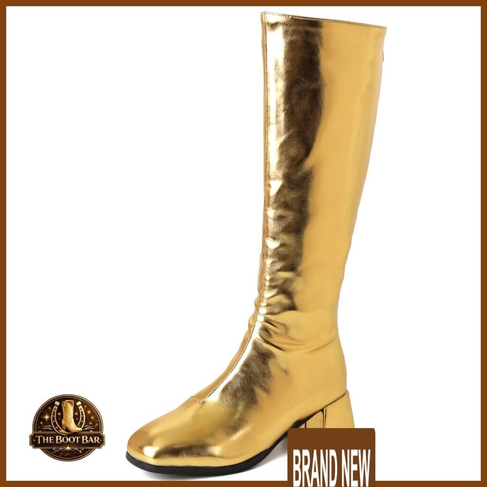 Knee High Boots Low Heel Square Toe Zipper Tall Shoes Women's